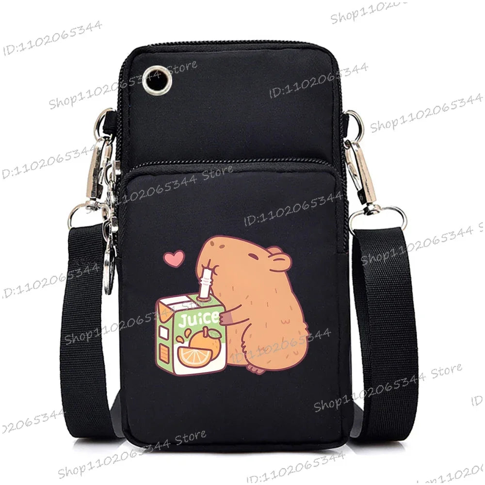 Capybara Boba Tea Messenger Bag – Cute Small Crossbody & Coin Purse