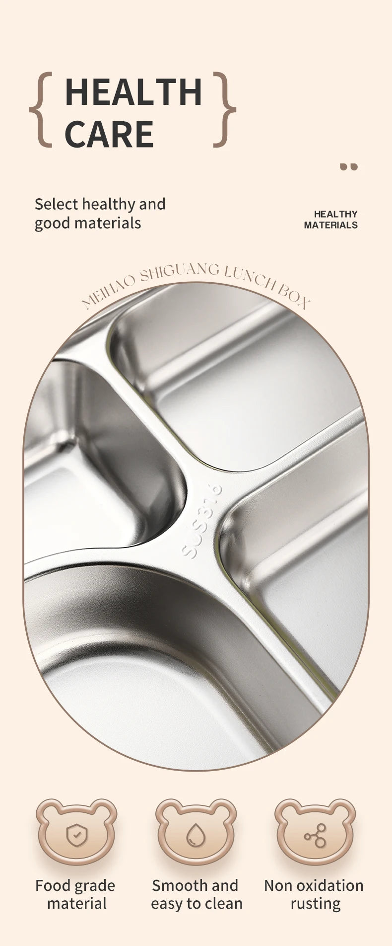 Cute Capybara Stainless Steel Lunch Box (With Cutlery)