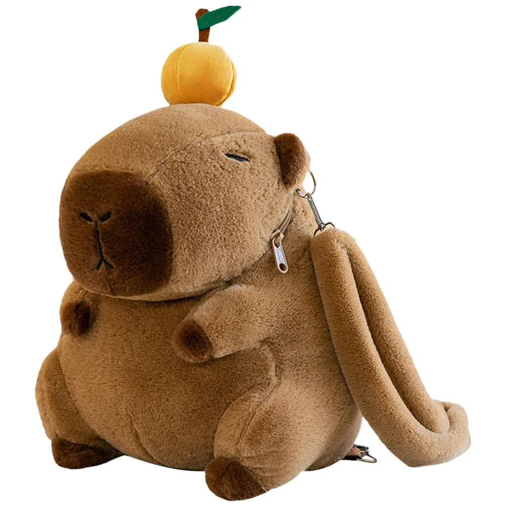 Cute Capybara Plush Backpack – Cartoon Animal Shoulder Bag for Kids, Teens & Students (35cm)