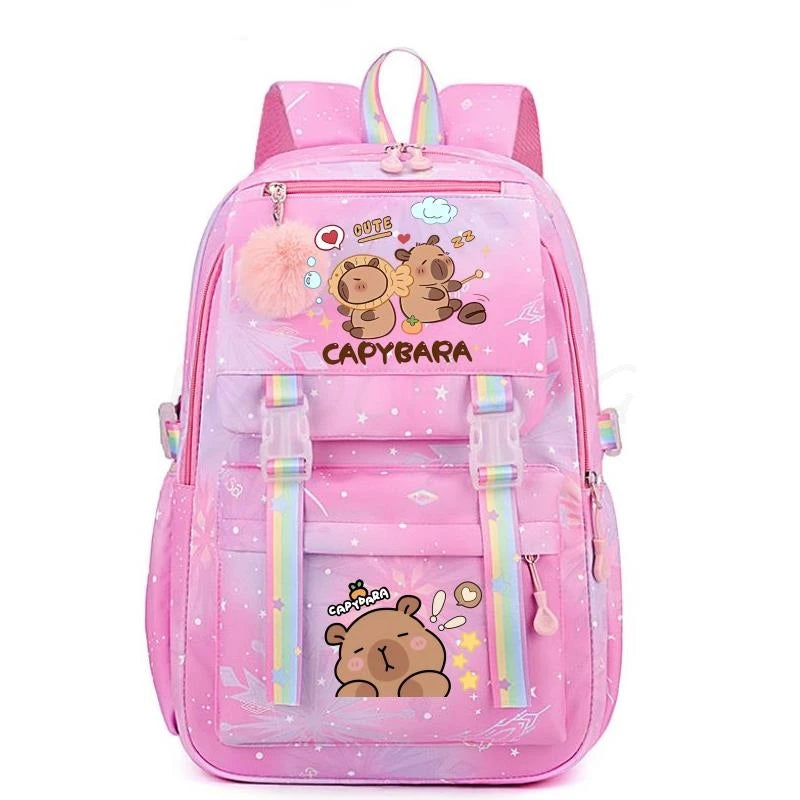 Adorable Capybara Print Backpack – Large Capacity & Lightweight
