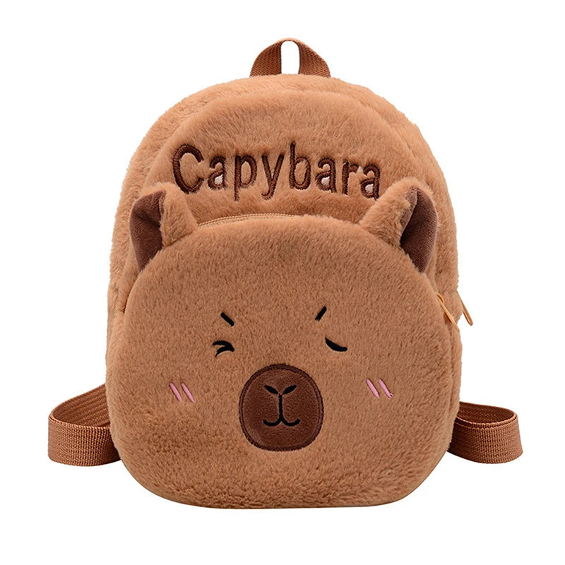 Capybara Plush Backpack – Cute Cartoon Animal Bag for Girls, Kids & Women (25cm)