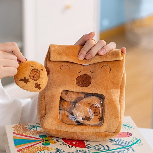 Capybara Snack Bag Plush Toy – Cute Soft Stuffed Animal Doll (19cm)