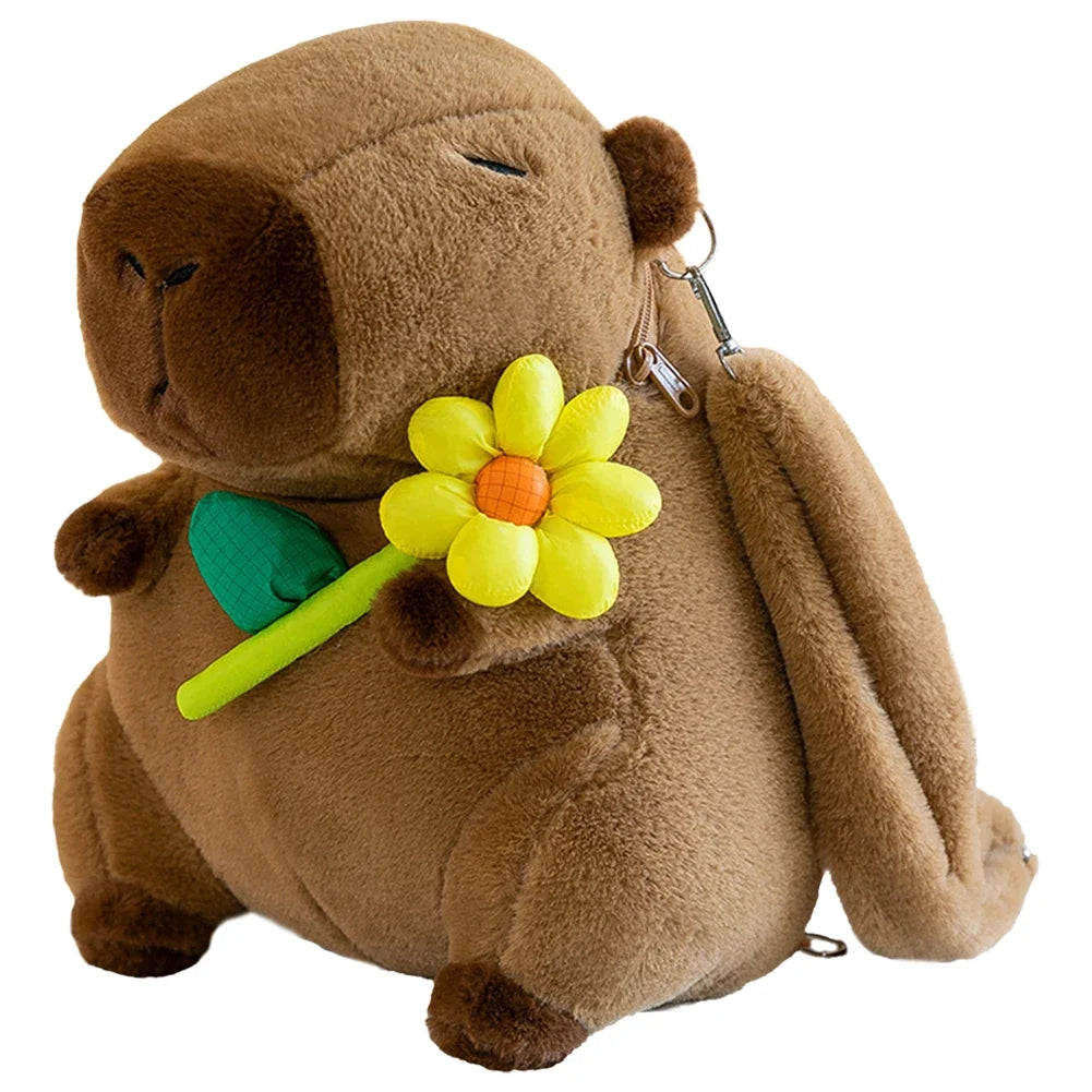 Cute Capybara Plush Backpack – Cartoon Animal Shoulder Bag for Kids, Teens & Students (35cm)