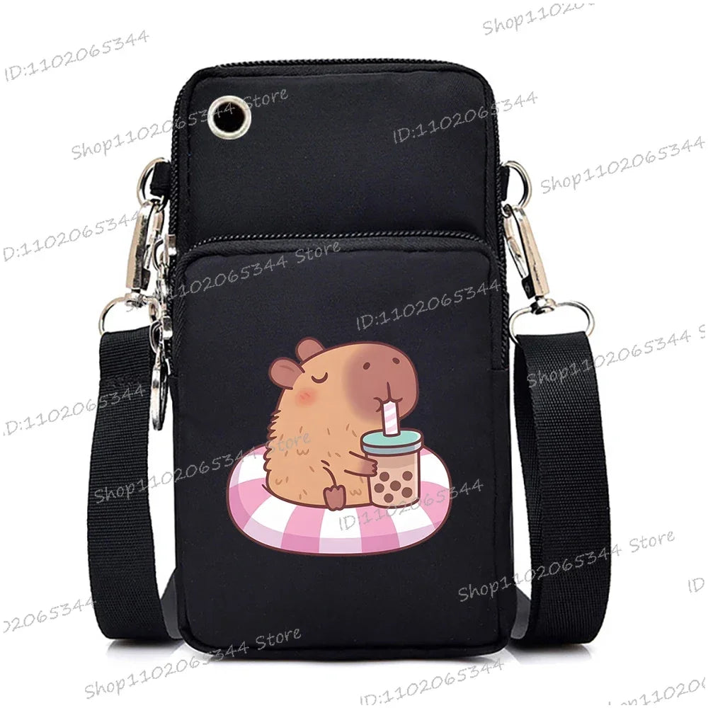 Capybara Boba Tea Messenger Bag – Cute Small Crossbody & Coin Purse