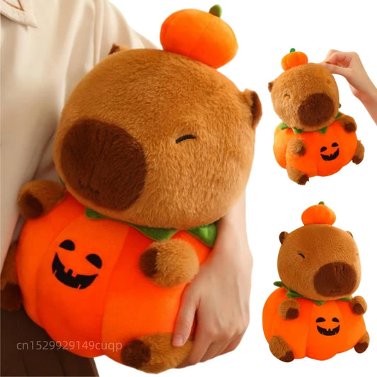 Halloween Capybara Plush Toy – Pumpkin Capybara Doll Pillow (25–50cm)