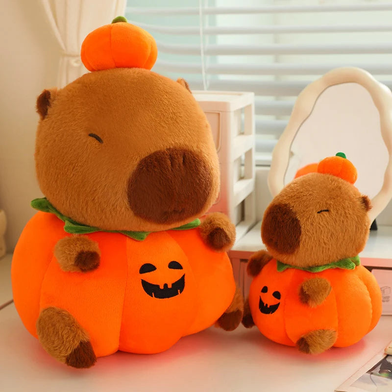 Halloween Capybara Plush Toy – Pumpkin Capybara Doll Pillow (25–50cm)