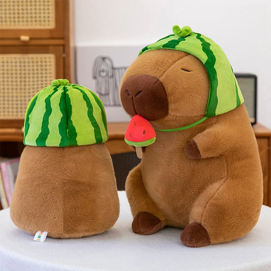 Watermelon Capybara Plush Toy – Cute Stuffed Animal Doll (23/30cm)