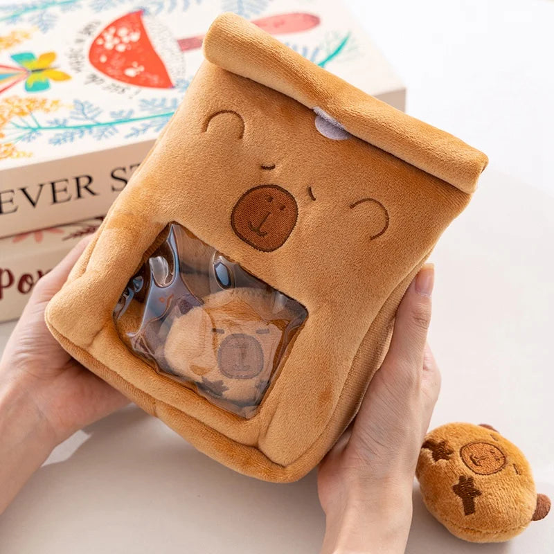 Capybara Snack Bag Plush Toy – Cute Soft Stuffed Animal Doll (19cm)