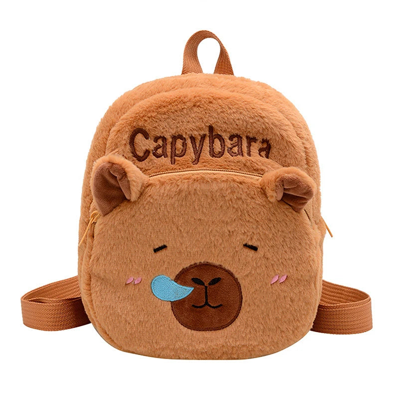 Capybara Plush Backpack – Cute Cartoon Animal Bag for Girls, Kids & Women (25cm)