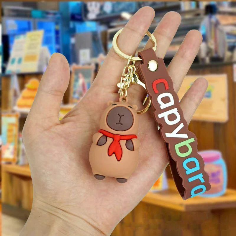 Cute Cartoon Capybara Pendant – Keychain & Backpack Charm