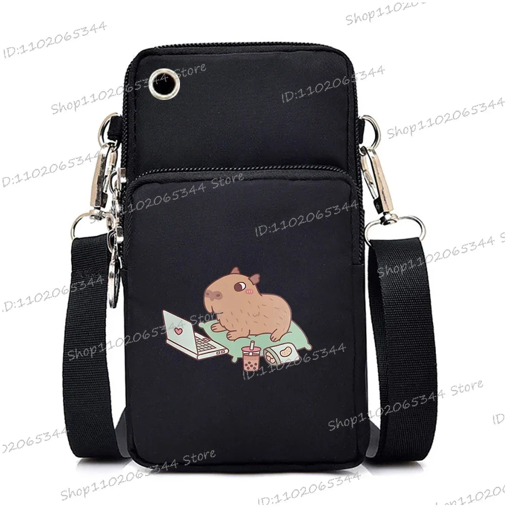 Capybara Boba Tea Messenger Bag – Cute Small Crossbody & Coin Purse