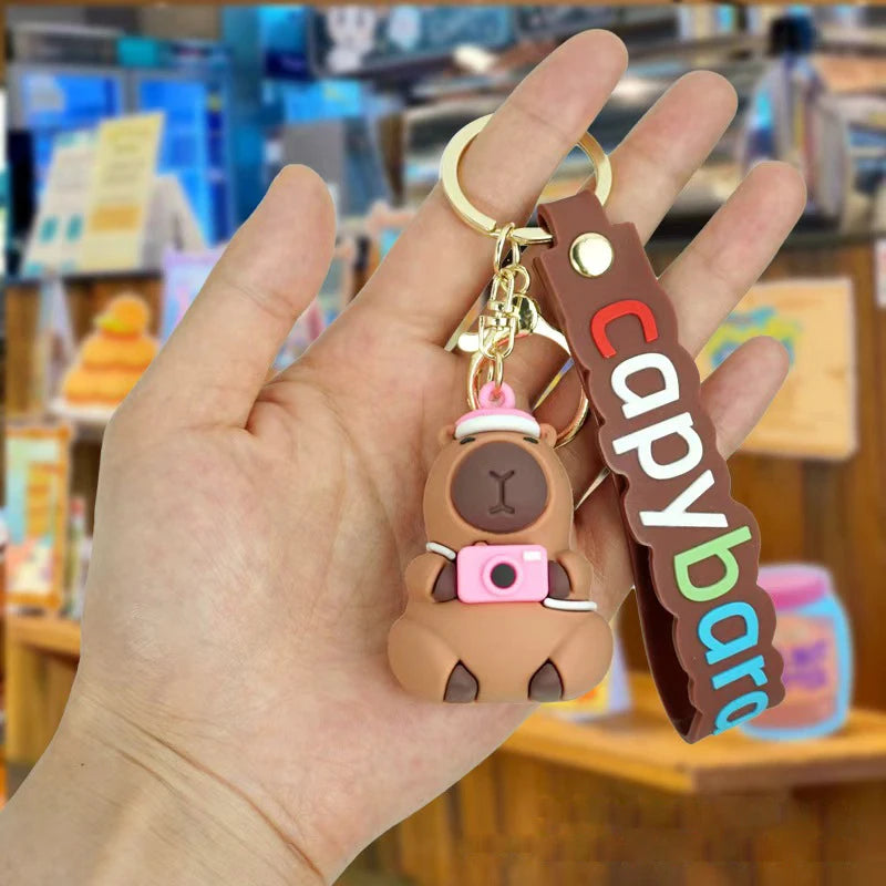 Cute Cartoon Capybara Pendant – Keychain & Backpack Charm