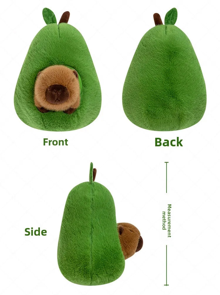 2-in-1 Avocado Capybara Plush Toy – Transformable Stuffed Animal (35cm)