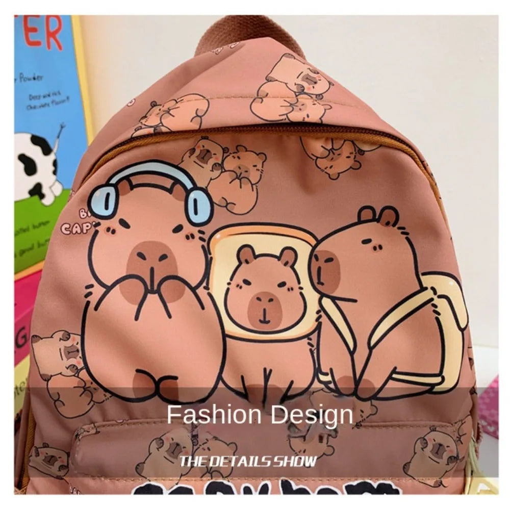 Cute Capybara Backpack – Lightweight & Spacious School Bag