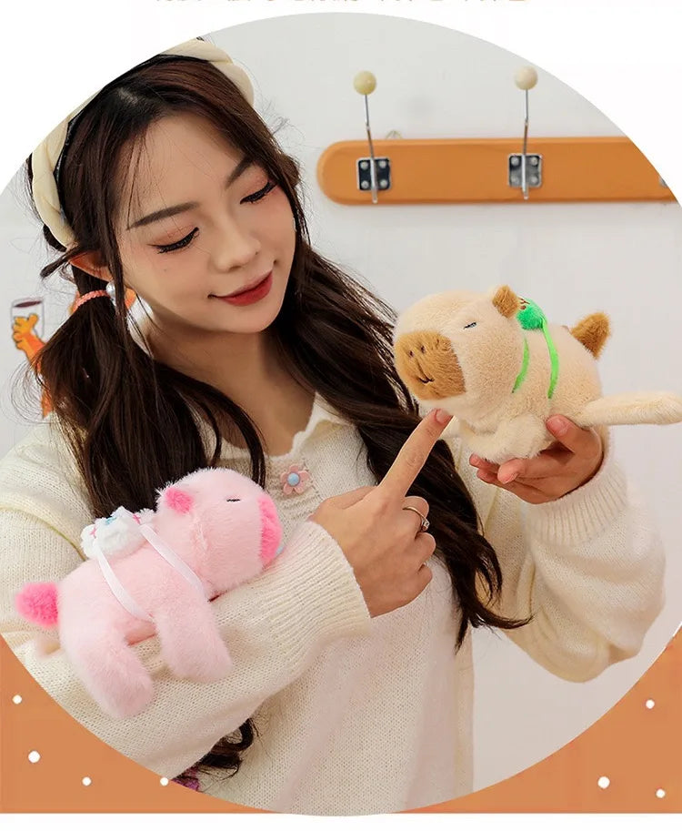 Capybara Hug Slap Bracelet – Plush Toy Wristband