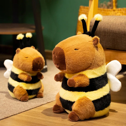 Bee Capybara Plush Toy – Cute Kawaii Stuffed Animal Doll (23/33cm)