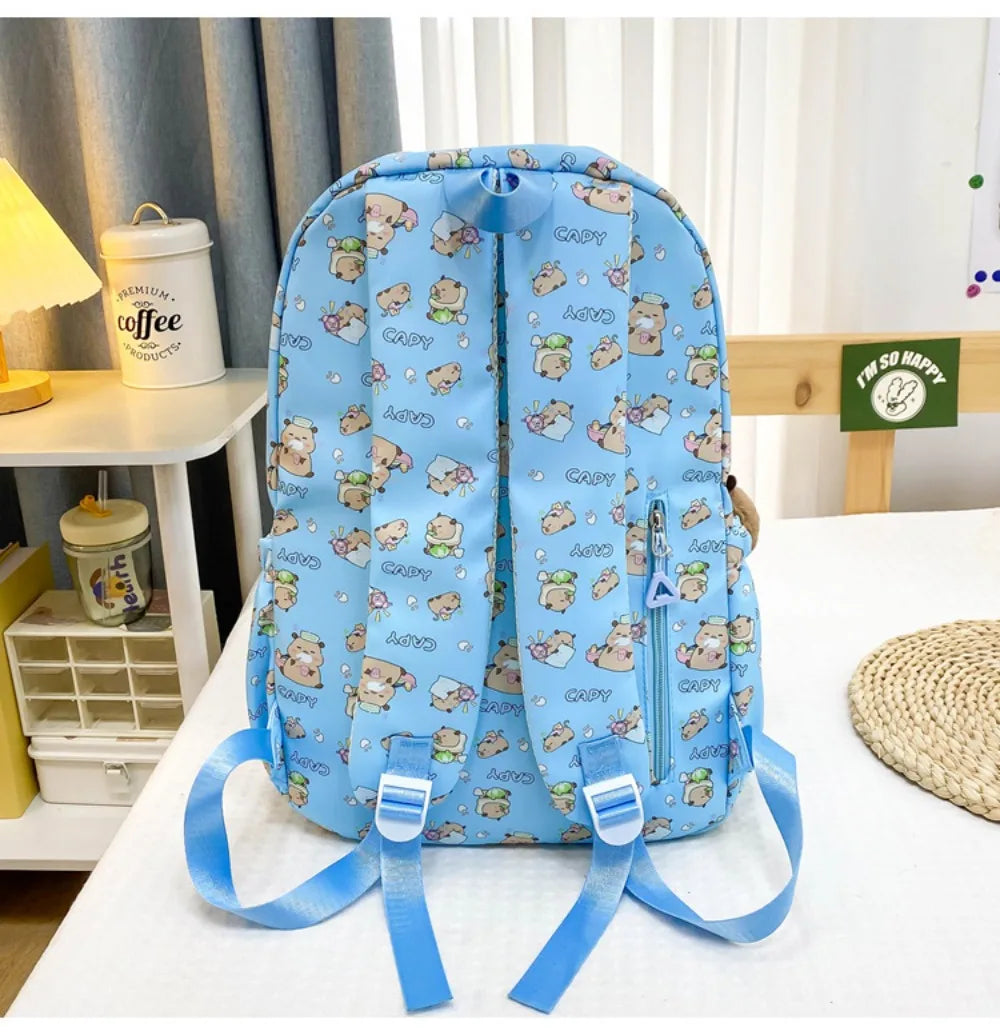 Cute Capybara Backpack – Lightweight & Spacious School Bag