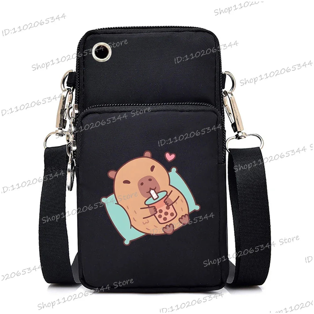 Capybara Boba Tea Messenger Bag – Cute Small Crossbody & Coin Purse