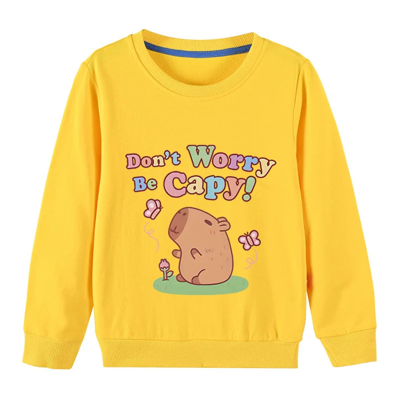Kids Cotton Capybara Print Sweatshirt