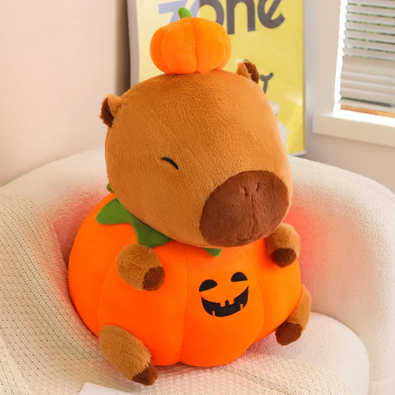 Halloween Capybara Plush Toy – Pumpkin Capybara Doll Pillow (25–50cm)