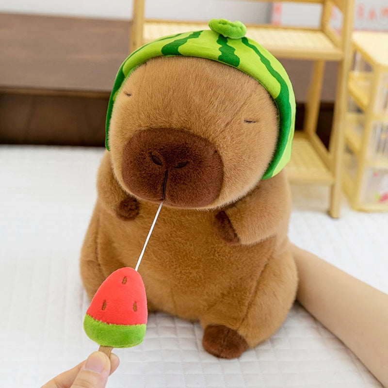 Watermelon Capybara Plush Toy – Cute Stuffed Animal Doll (23/30cm)