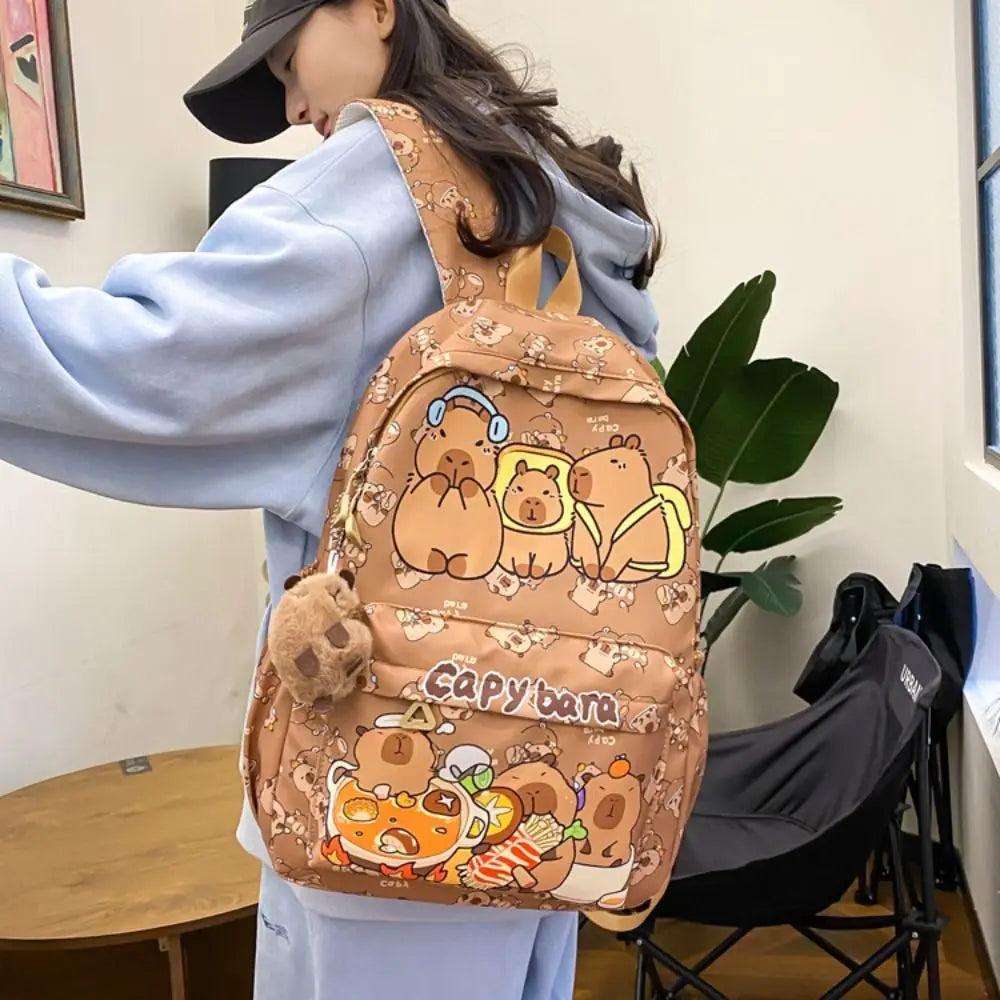 Cute Capybara Backpack – Lightweight & Spacious School Bag