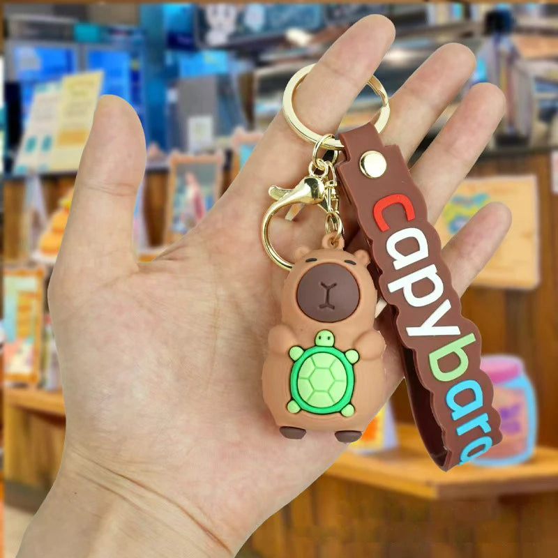 Cute Cartoon Capybara Pendant – Keychain & Backpack Charm