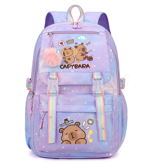 Adorable Capybara Print Backpack – Large Capacity & Lightweight