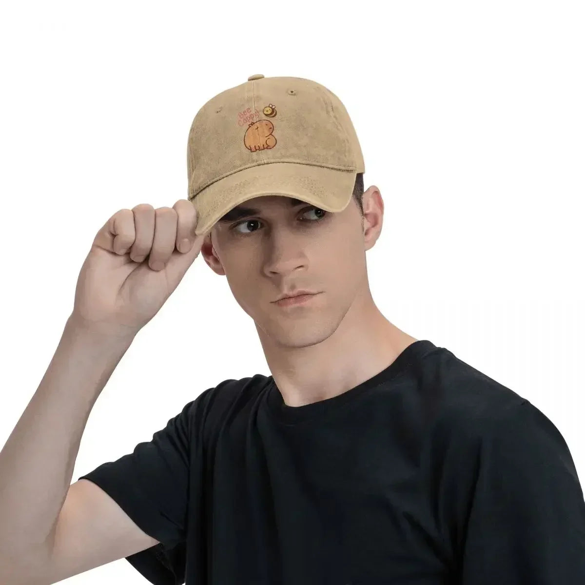Bee & Capybara Vintage Baseball Cap