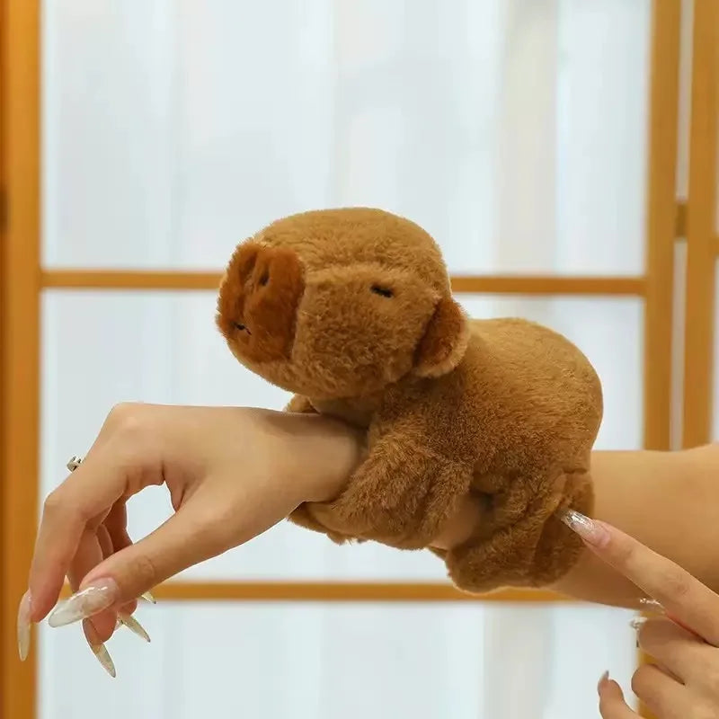 Capybara Hug Slap Bracelet – Plush Toy Wristband