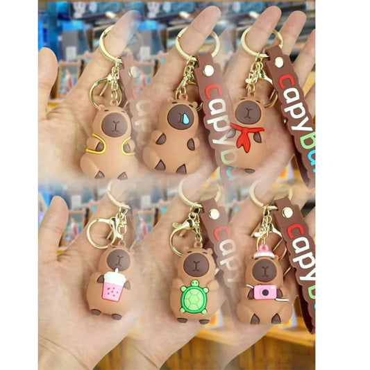 Cute Cartoon Capybara Pendant – Keychain & Backpack Charm