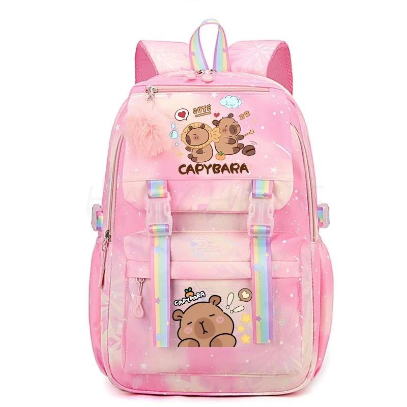 Adorable Capybara Print Backpack – Large Capacity & Lightweight