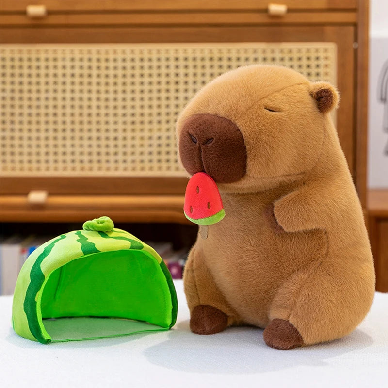 Watermelon Capybara Plush Toy – Cute Stuffed Animal Doll (23/30cm)