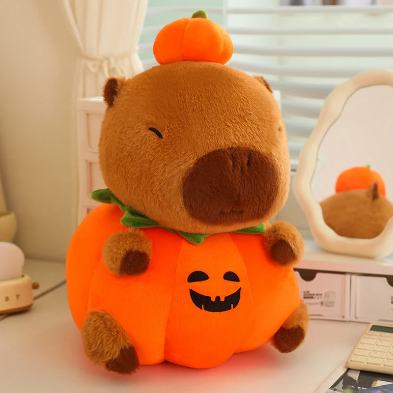 Halloween Capybara Plush Toy – Pumpkin Capybara Doll Pillow (25–50cm)