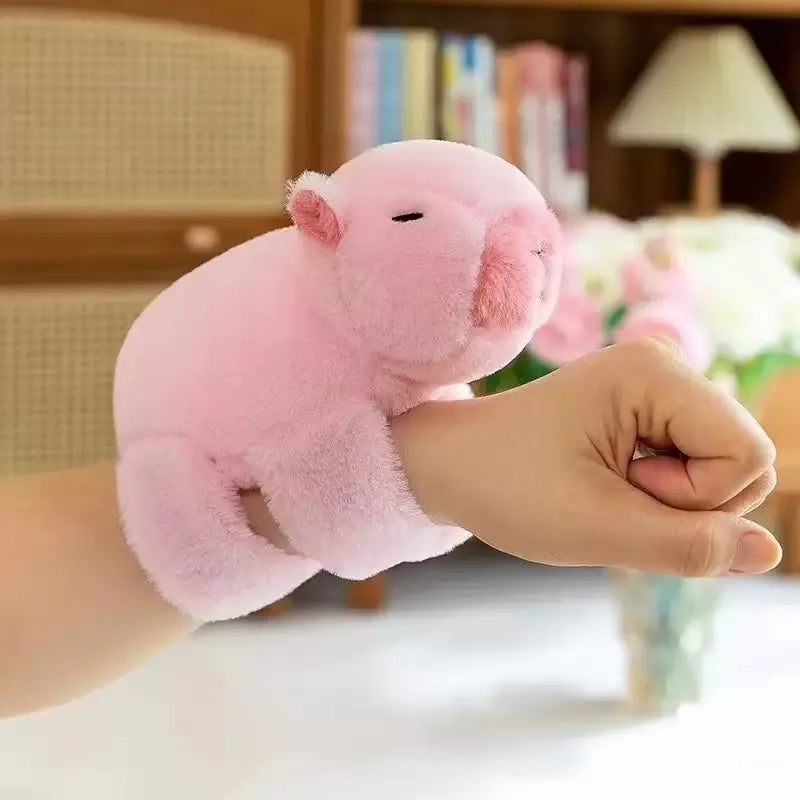 Capybara Hug Slap Bracelet – Plush Toy Wristband