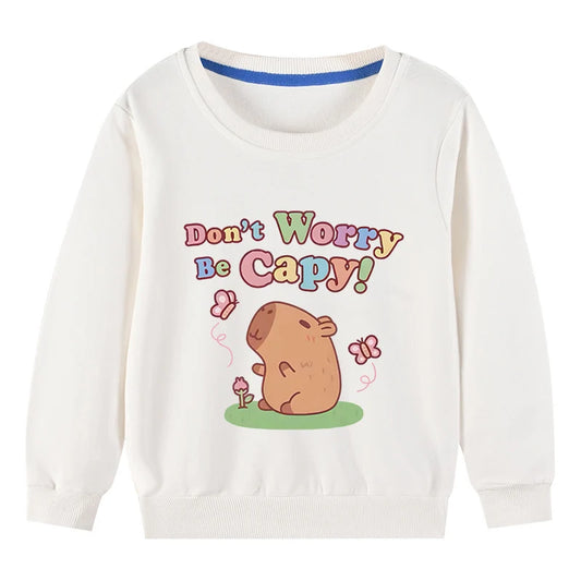 Kids Cotton Capybara Print Sweatshirt