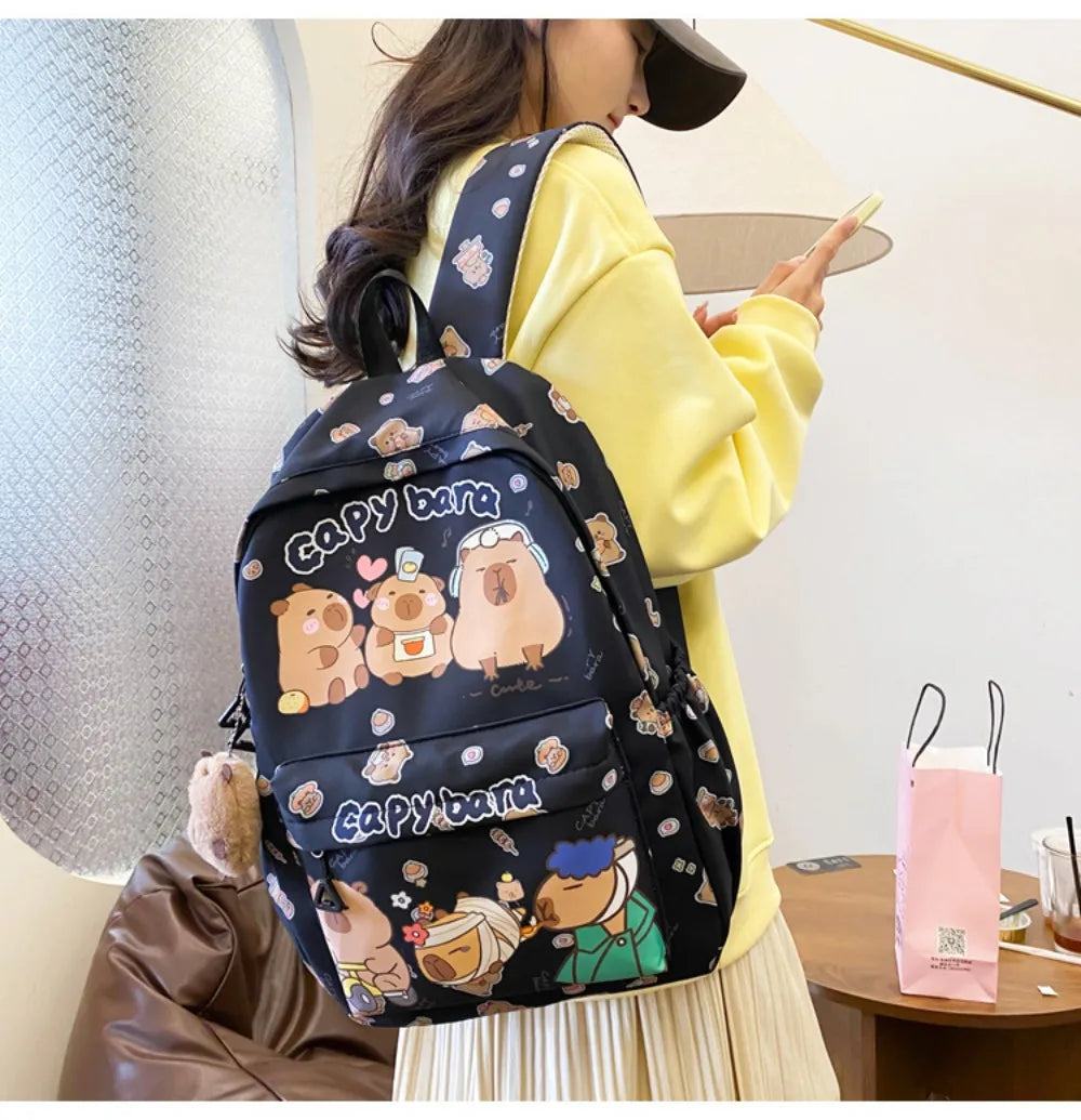 Cute Capybara Backpack – Lightweight & Spacious School Bag