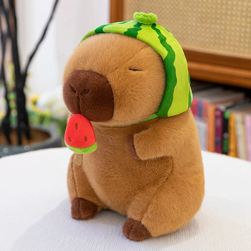 Watermelon Capybara Plush Toy – Cute Stuffed Animal Doll (23/30cm)