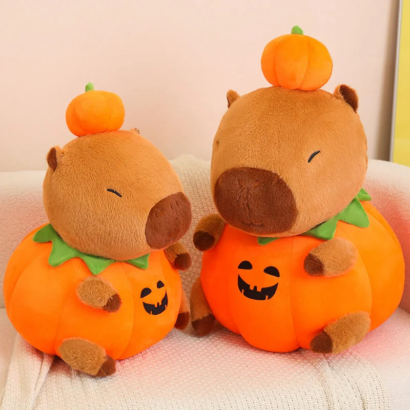 Halloween Capybara Plush Toy – Pumpkin Capybara Doll Pillow (25–50cm)