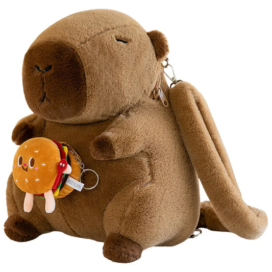 Cute Capybara Plush Backpack – Cartoon Animal Shoulder Bag for Kids, Teens & Students (35cm)