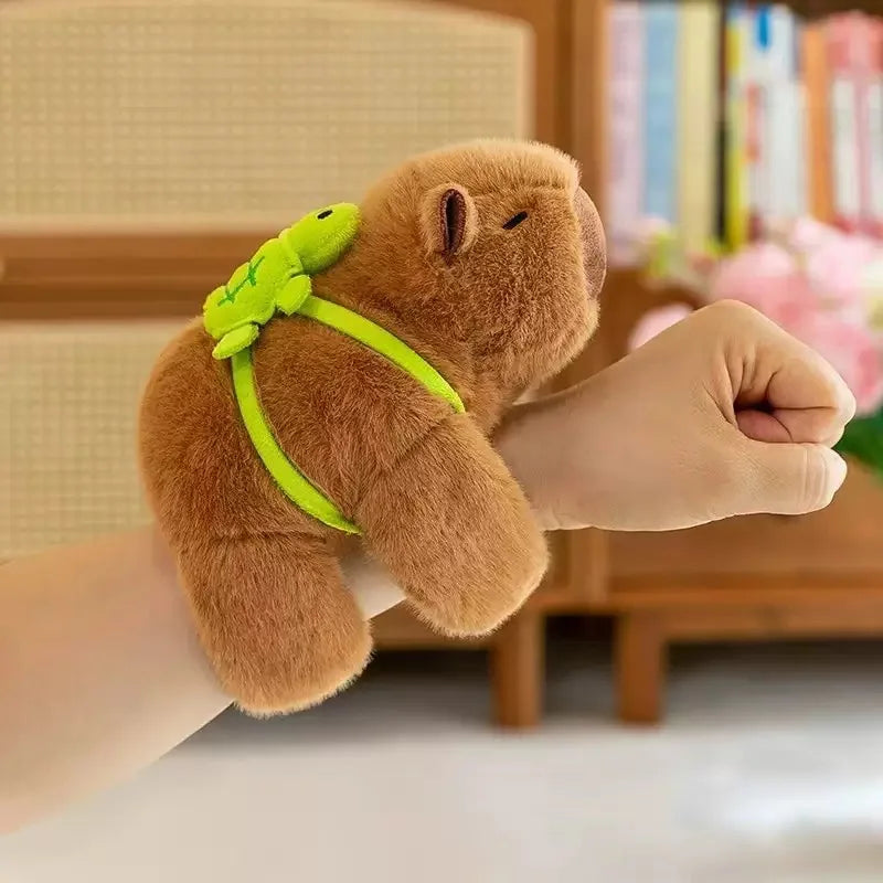 Capybara Hug Slap Bracelet – Plush Toy Wristband