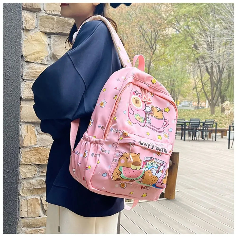 Cute Capybara Backpack – Lightweight & Spacious School Bag